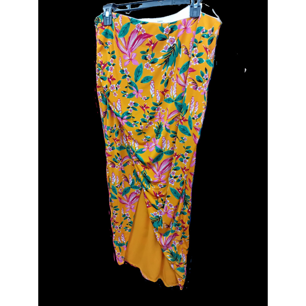 Bar III Yellow Floral Maxi Skirt - Plus Size 2X - Women's Skirts